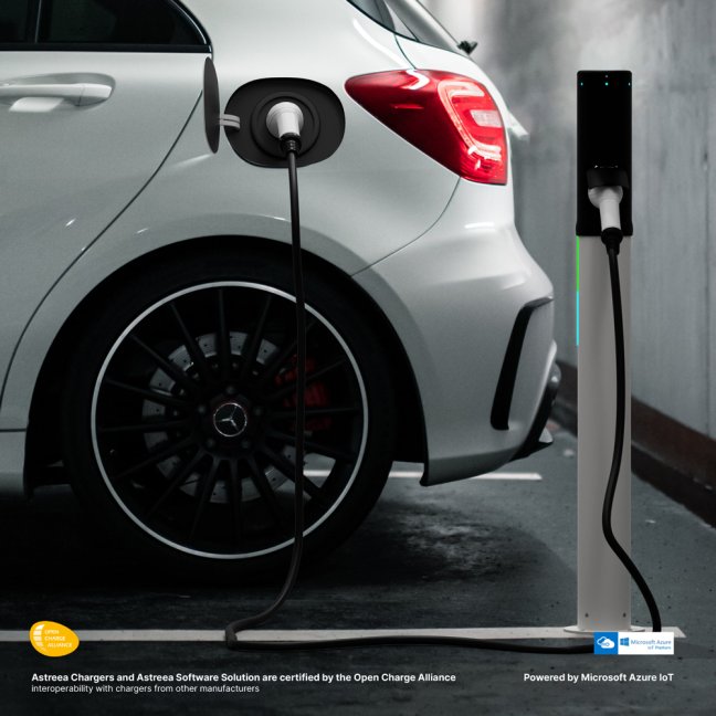 Astreea® Charger 2 x 22kW - dobíjecí stanice sloupková - Nabíjecí kabel:: 2 x 4 m 11kW, MID elektroměr:: ano 2x