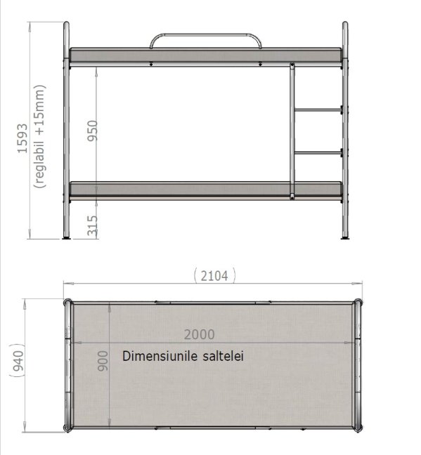 Astreea patrová postel ALU